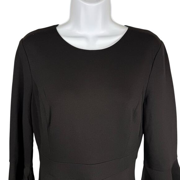 Eliza J Dress Womens 6 Black White Bell Sleeve Ruffled Mini Feminine Romantic - Picture 3 of 14